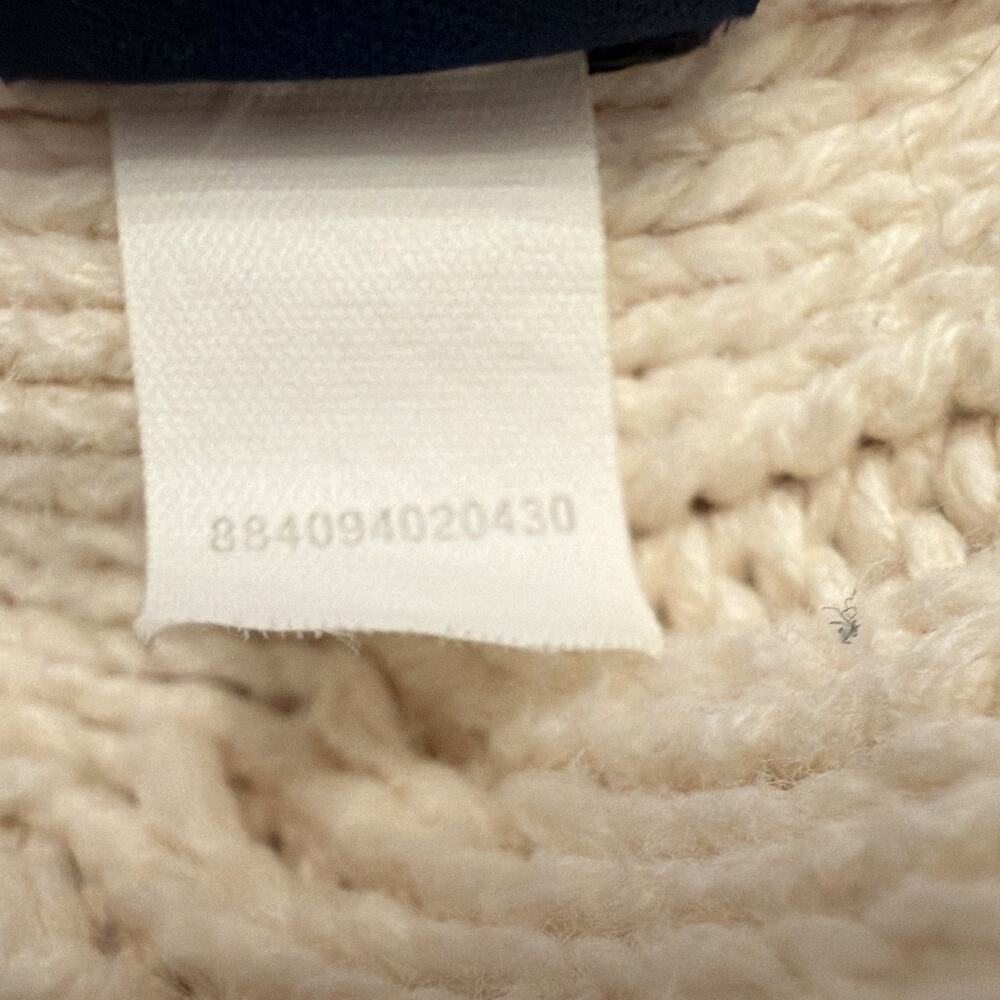 Chaps Ralph Lauren Women Cream Cable Knit Mock Sweater Fisherman VNTG Preppy M - Picture 8 of 9